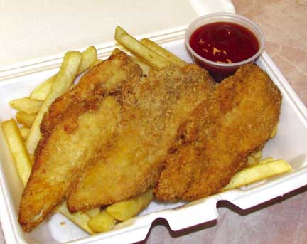 Appetizers:Fried Chicken Strips and Fries